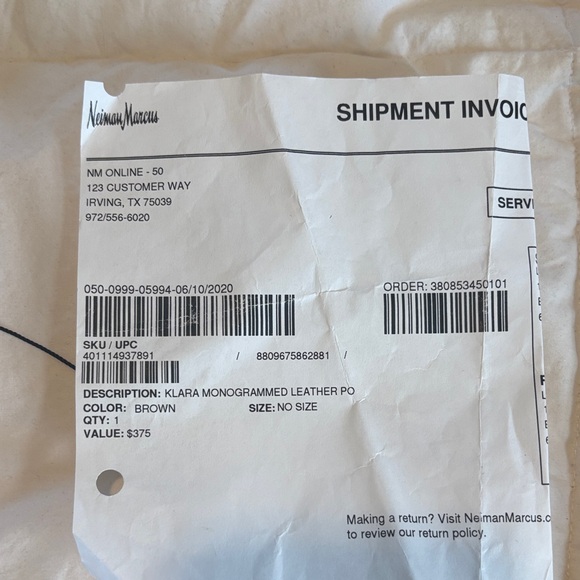 MCM Cognac Embossed Leather Crossbody - Picture 6 of 7